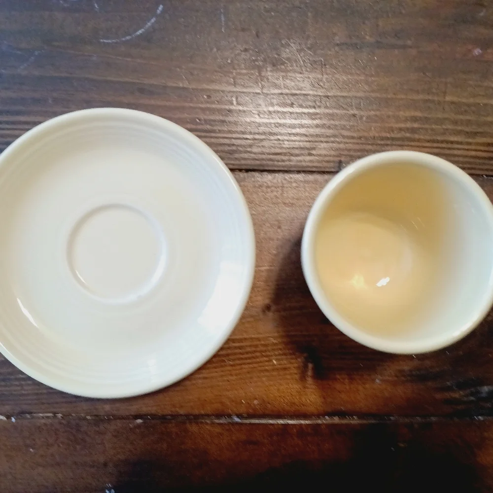 Homer Laughlin Fiestaware lead free USA MADE‎ teacup & saucer Yellow